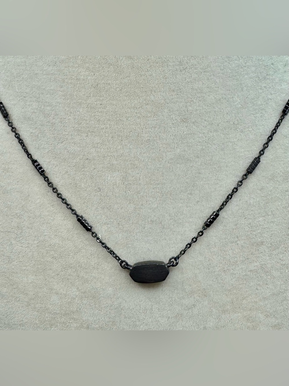 Kendra Scott Gunmetal Fern Pendant Necklace